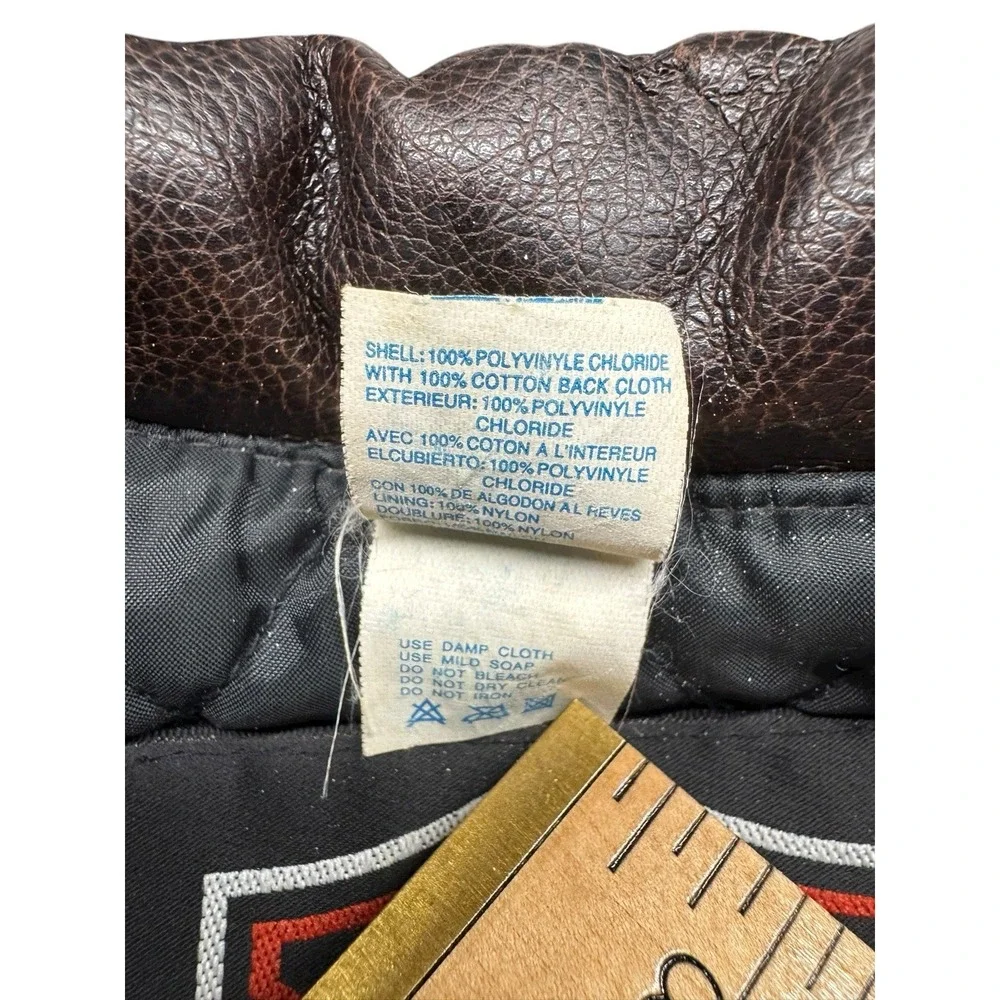 VINTAGE 90's HARLEY DAVIDSON‎ BROWN EMBROIDERED BIKER JACKET Toddler Sz 2T